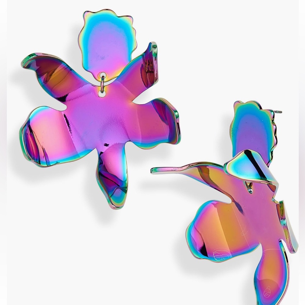 LELE SADOUGHI Metal Small Paper Lily Earrings in Disco Fever